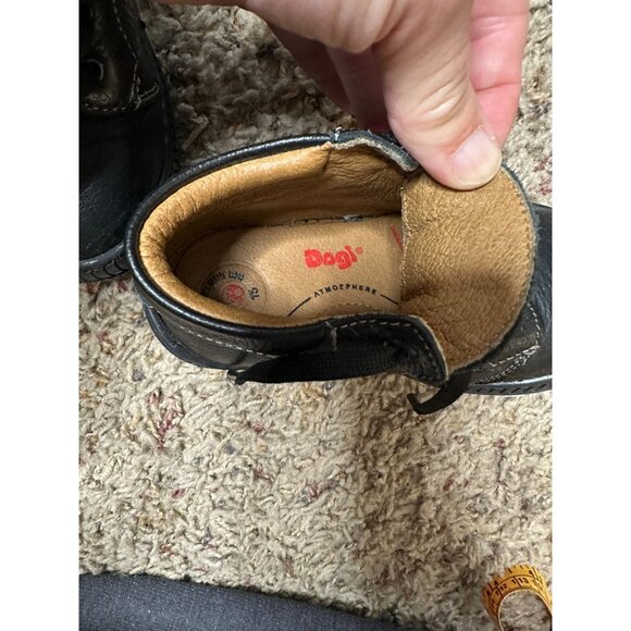 Dogi Kids Black Lace-Up Leather Shoes durable Casual High-Top Style Flexible - Picture 5 of 7